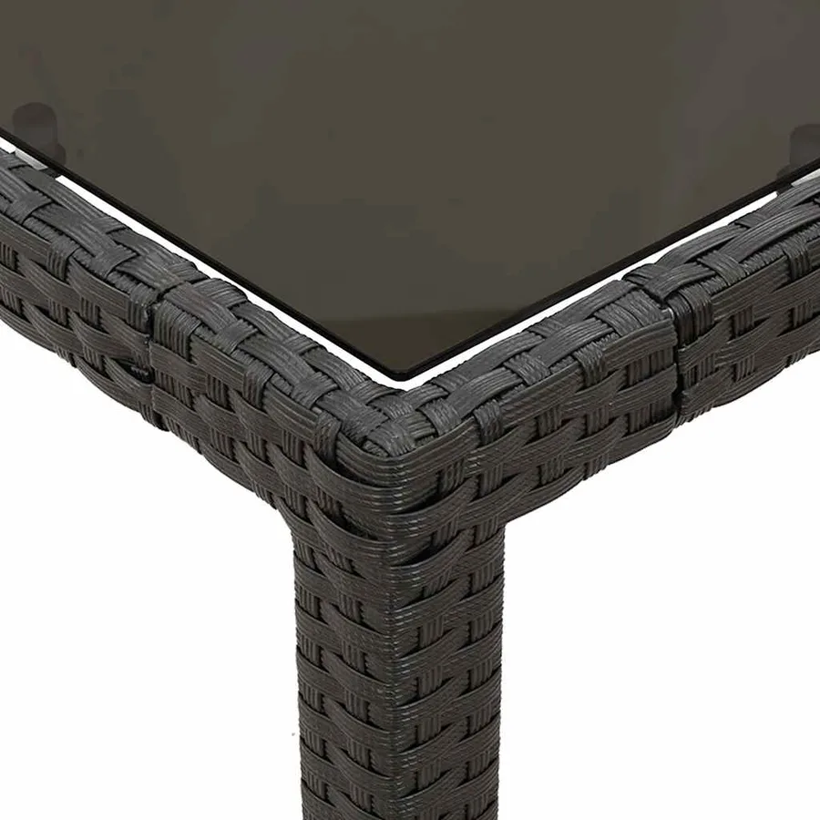 Ensemble à manger de jardin coussins 7pcs Noir Résine tressée - 5