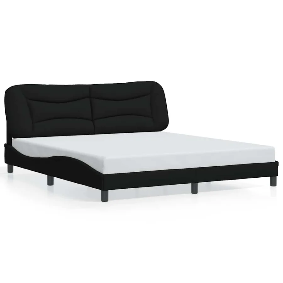 Cadre de lit sans matelas Hvar noir 180x200 cm tissu - 2