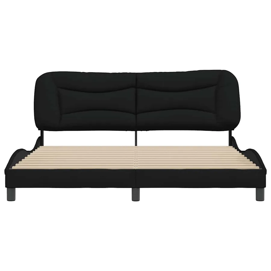 Cadre de lit sans matelas Hvar noir 180x200 cm tissu - 4