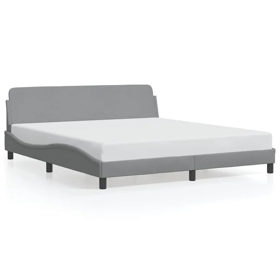 Cadre de lit Dover gris clair 180x200 cm tissu - 2