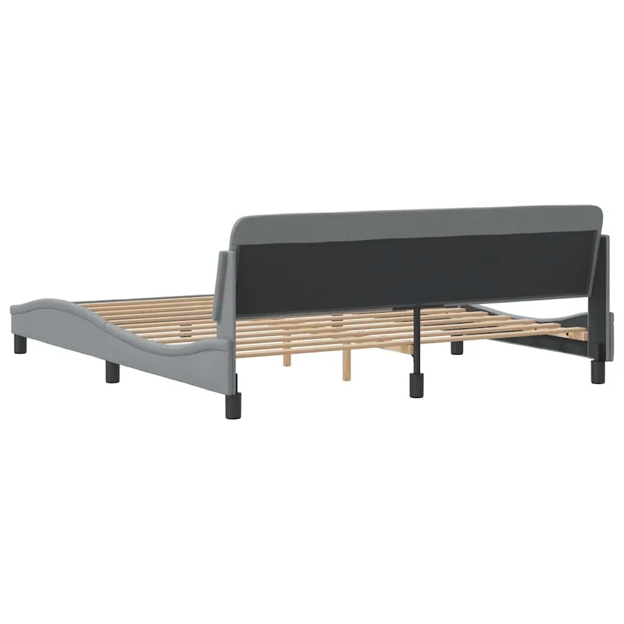 Cadre de lit Dover gris clair 180x200 cm tissu - 6
