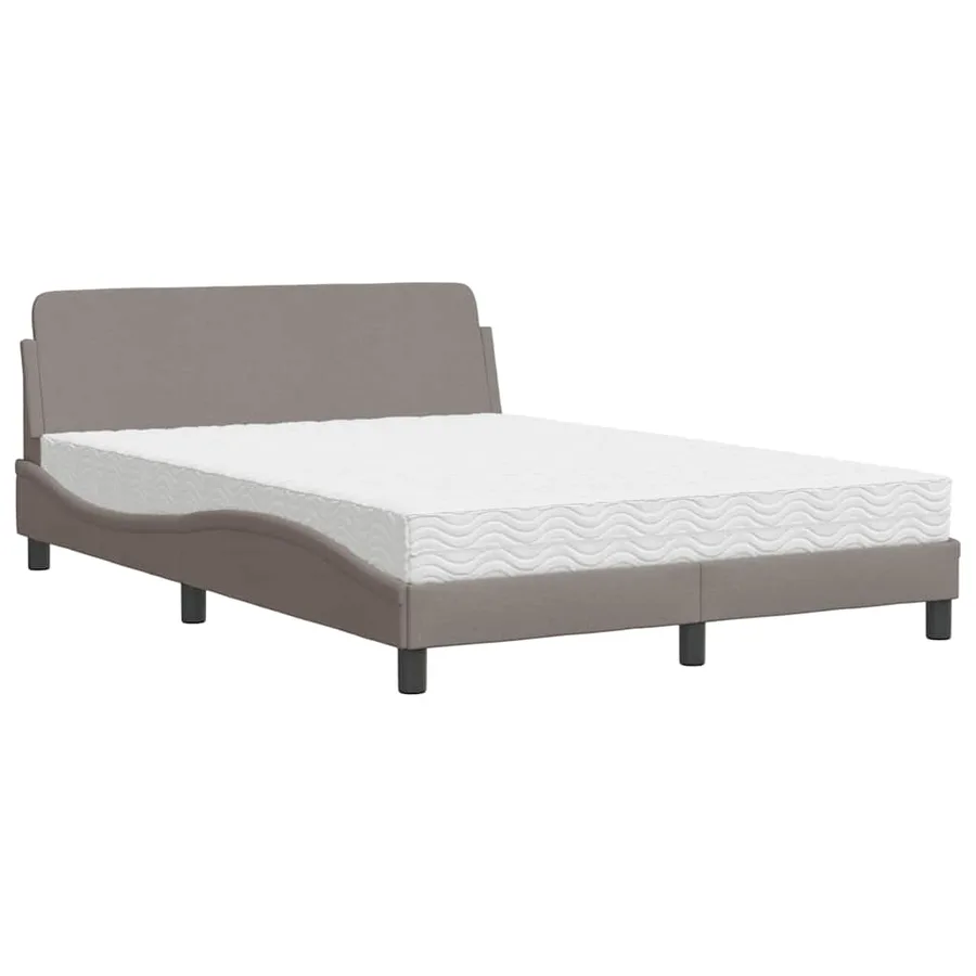 Lit avec matelas Dover taupe 120x200 cm tissu - 2
