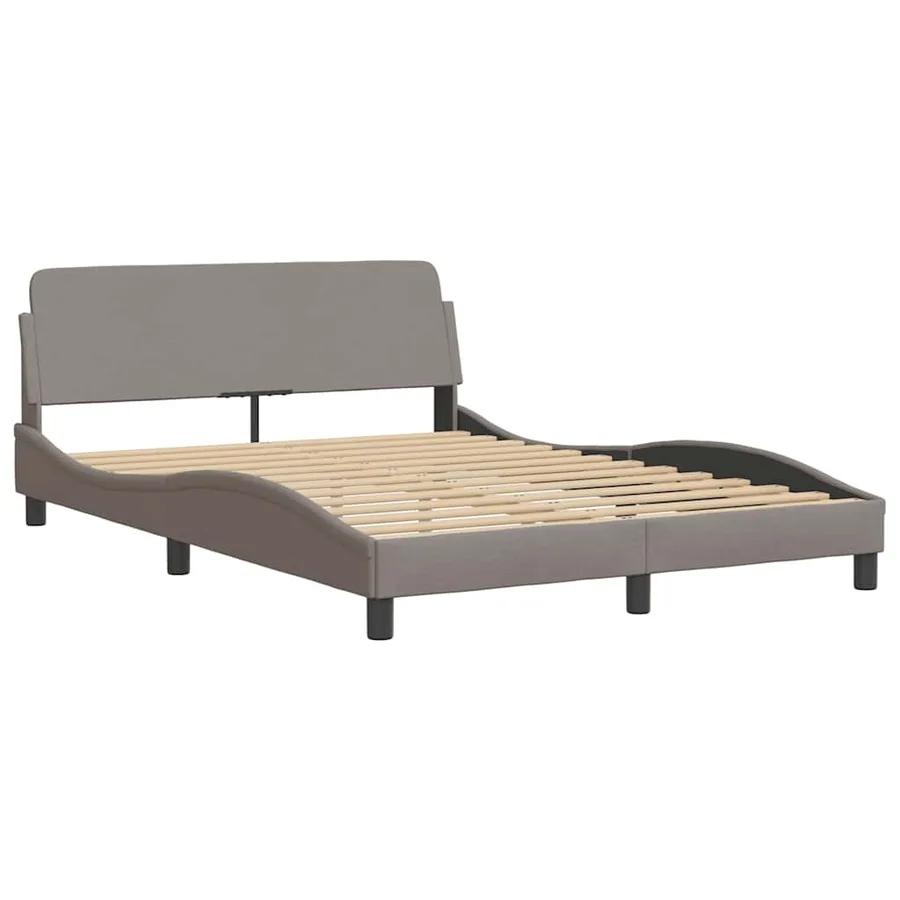 Cadre de lit Dover taupe 120x200 cm tissu - 3