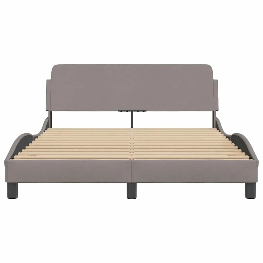 Cadre de lit Dover taupe 120x200 cm tissu - 4
