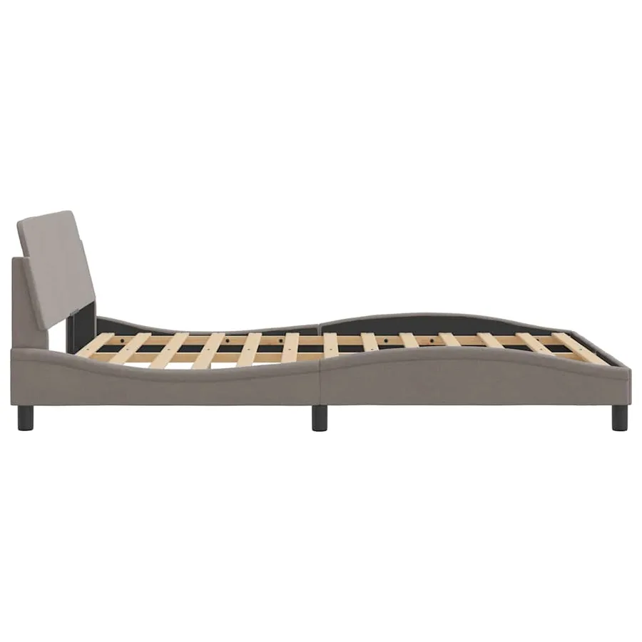 Cadre de lit Dover taupe 120x200 cm tissu - 5