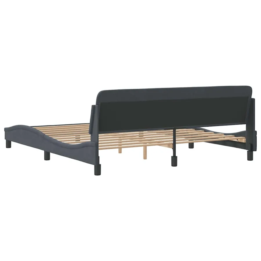 Cadre de lit Dover gris foncé 180x200 cm velours - 6
