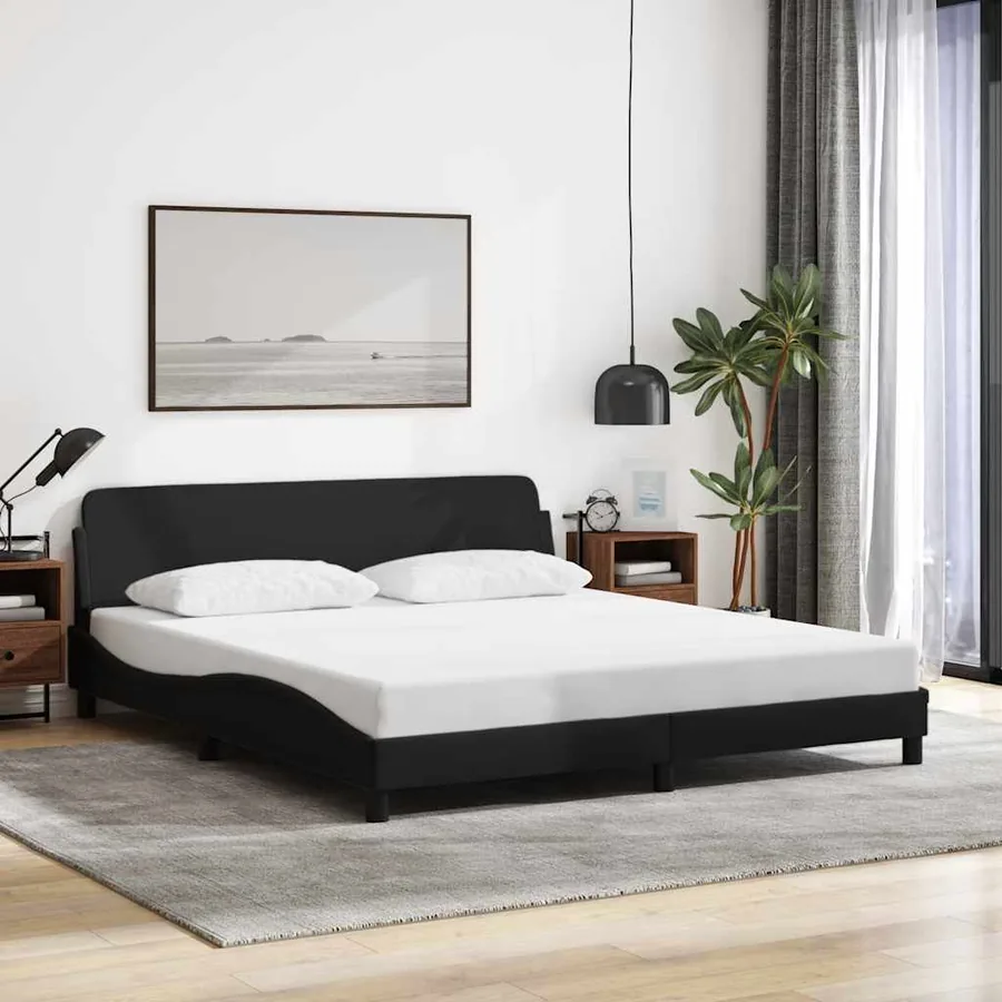 Cadre de lit Dover noir 180x200 cm tissu
