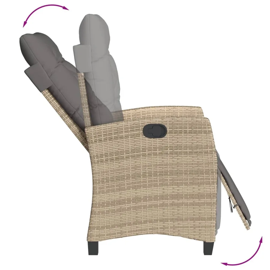 Ensemble à manger de jardin et coussins 3 pcs mélange beige - 4