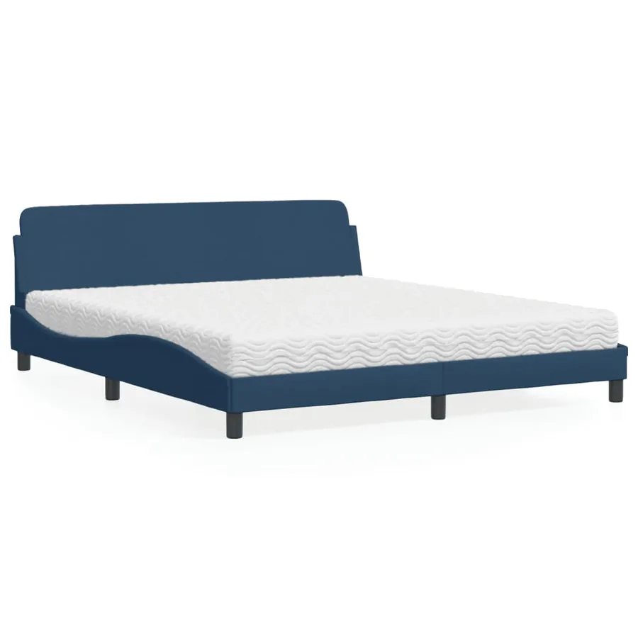 Lit avec matelas Dover bleu 180x200 cm tissu