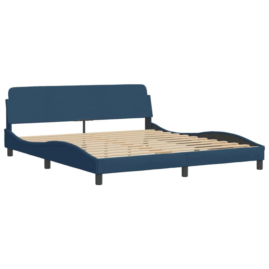 Lit avec matelas Dover bleu 180x200 cm tissu - 4