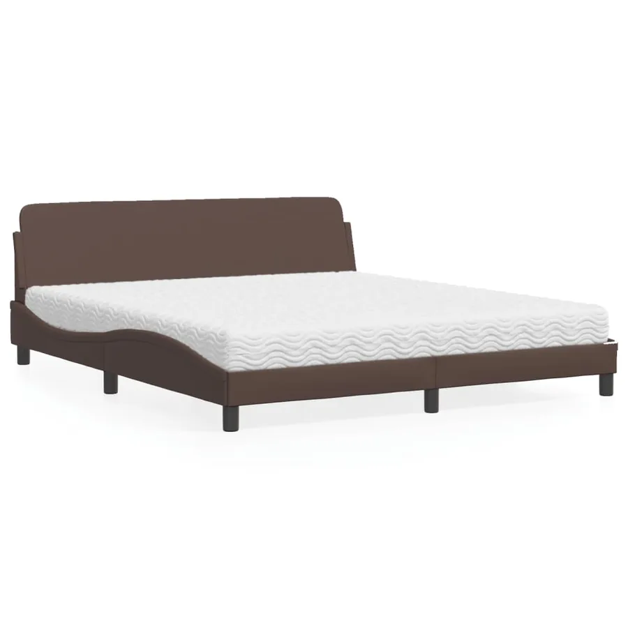 Lit avec matelas Dover marron 180x200 cm similicuir