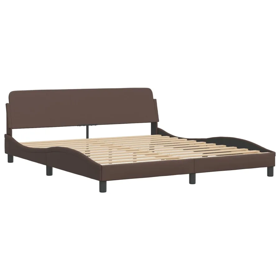 Lit avec matelas Dover marron 180x200 cm similicuir - 4