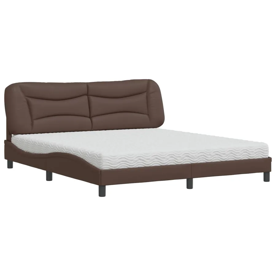 Lit avec matelas Hvar marron 180x200 cm similicuir - 2