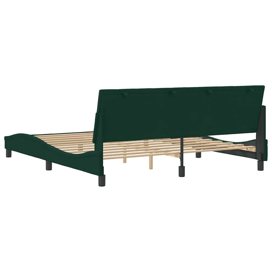 Cadre de lit sans matelas Hanko vert foncé 180x200 cm velours - 7