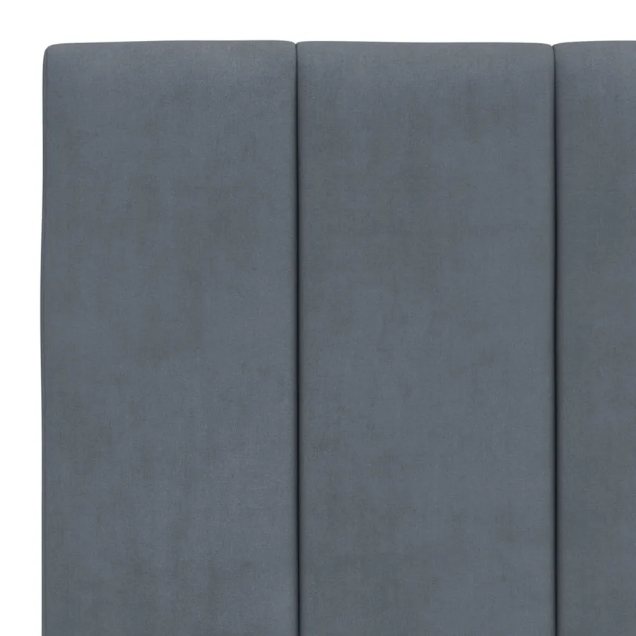 Lit avec matelas Hanko gris foncé 180x200 cm velours - 6