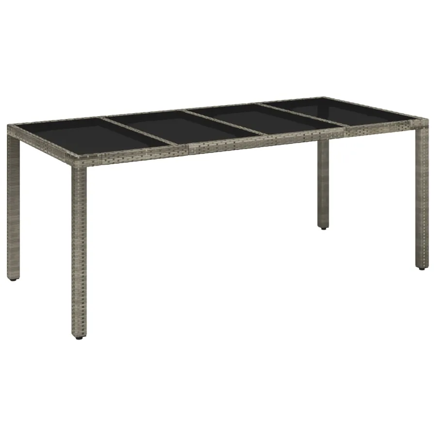 Ensemble à manger de jardin et coussins 7 pcs gris rotin - 3