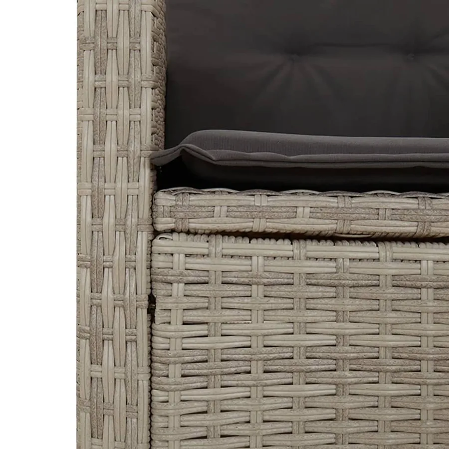 Ensemble à manger de jardin et coussins 7 pcs gris clair rotin - 8