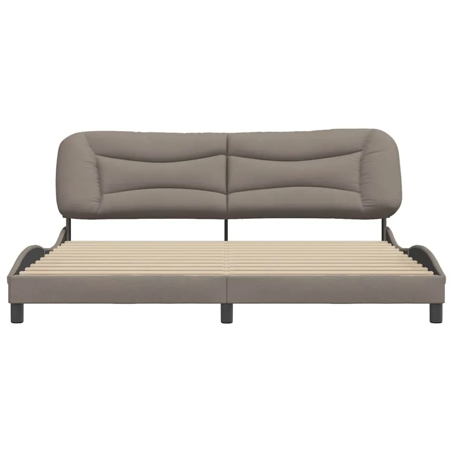 Cadre de lit sans matelas Hvar taupe 200x200 cm tissu - 4
