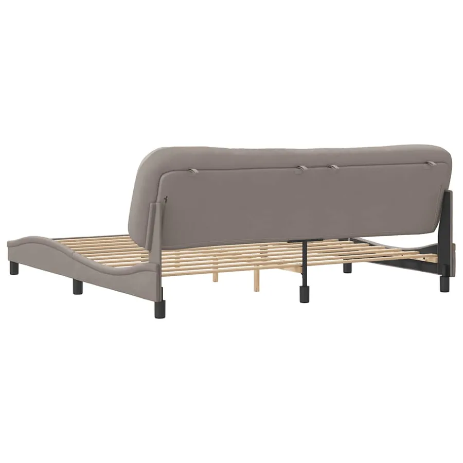 Cadre de lit sans matelas Hvar taupe 200x200 cm tissu - 6