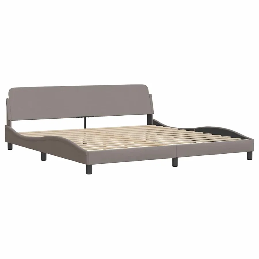 Cadre de lit sans matelas Hvar taupe 200x200 cm tissu - 7