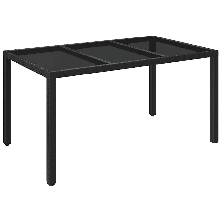 Ensemble à manger de jardin coussins 7pcs Noir Résine tressée - 3