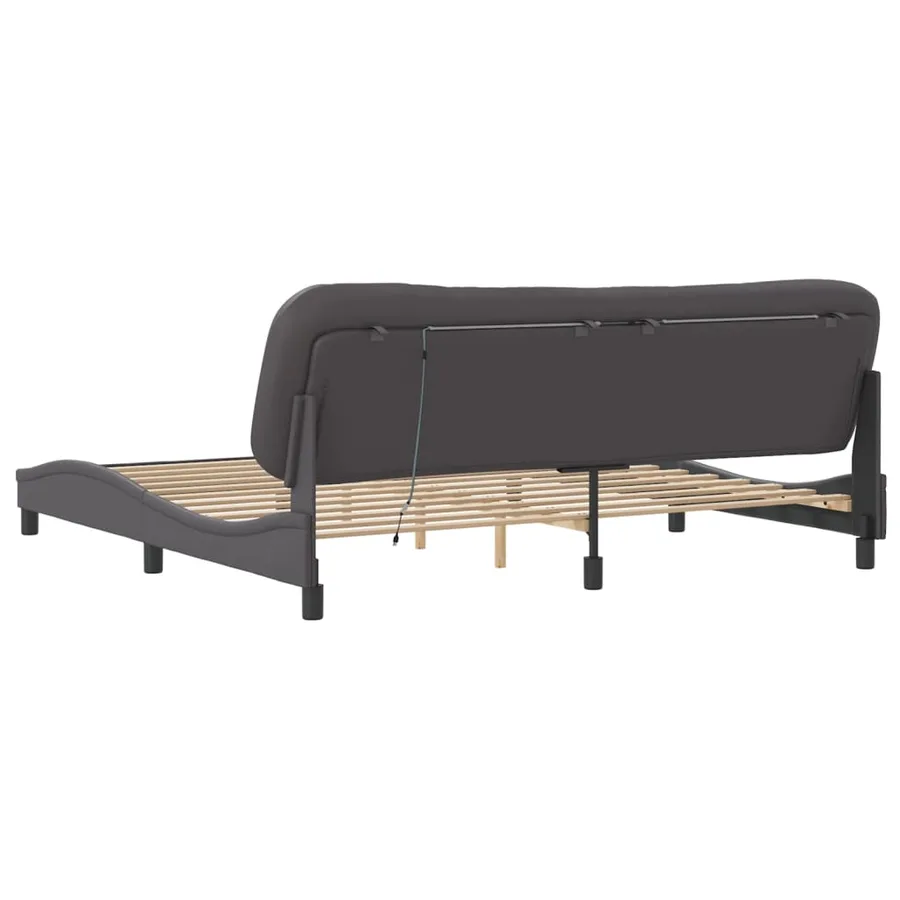 Cadre de lit avec LED sans matelas Hvar gris 200x200 cm - 10