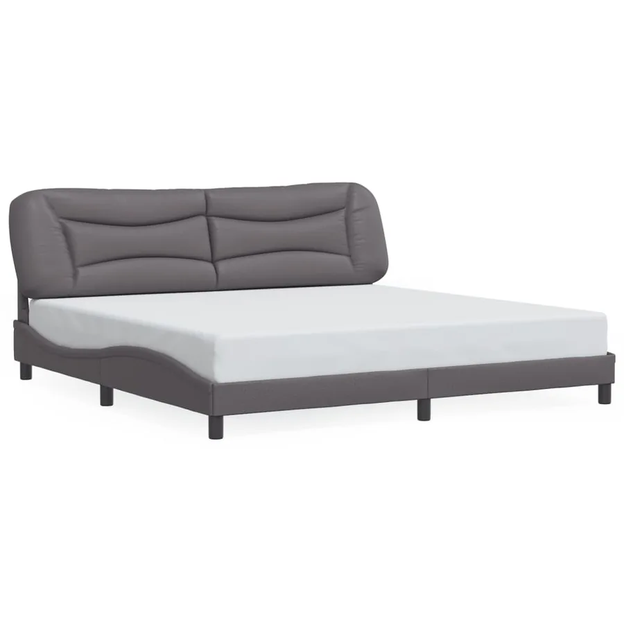 Cadre de lit avec LED sans matelas Hvar gris 200x200 cm - 5