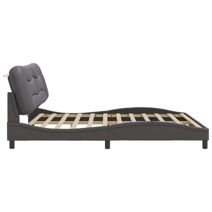 Cadre de lit avec LED sans matelas Hvar gris 200x200 cm - 9