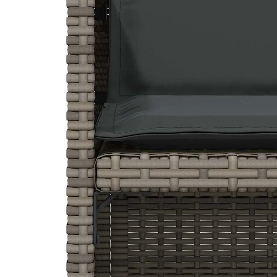 Ensemble de bistro 3 pcs avec coussins gris résine tressée - 6