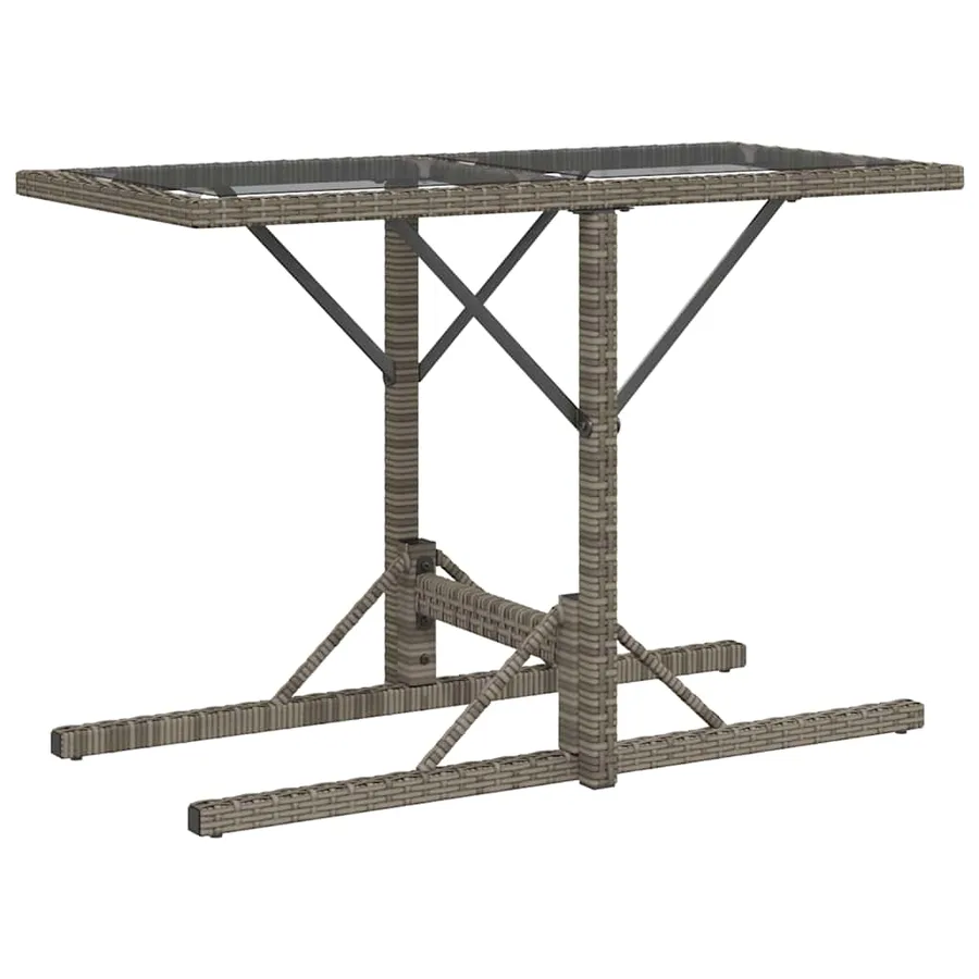 Ensemble de bistro 3 pcs avec coussins gris résine tressée - 7