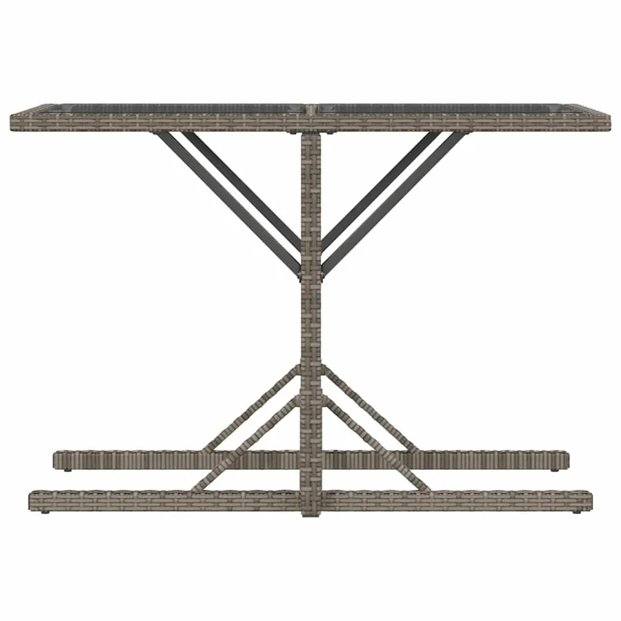 Ensemble de bistro 3 pcs avec coussins gris résine tressée - 8