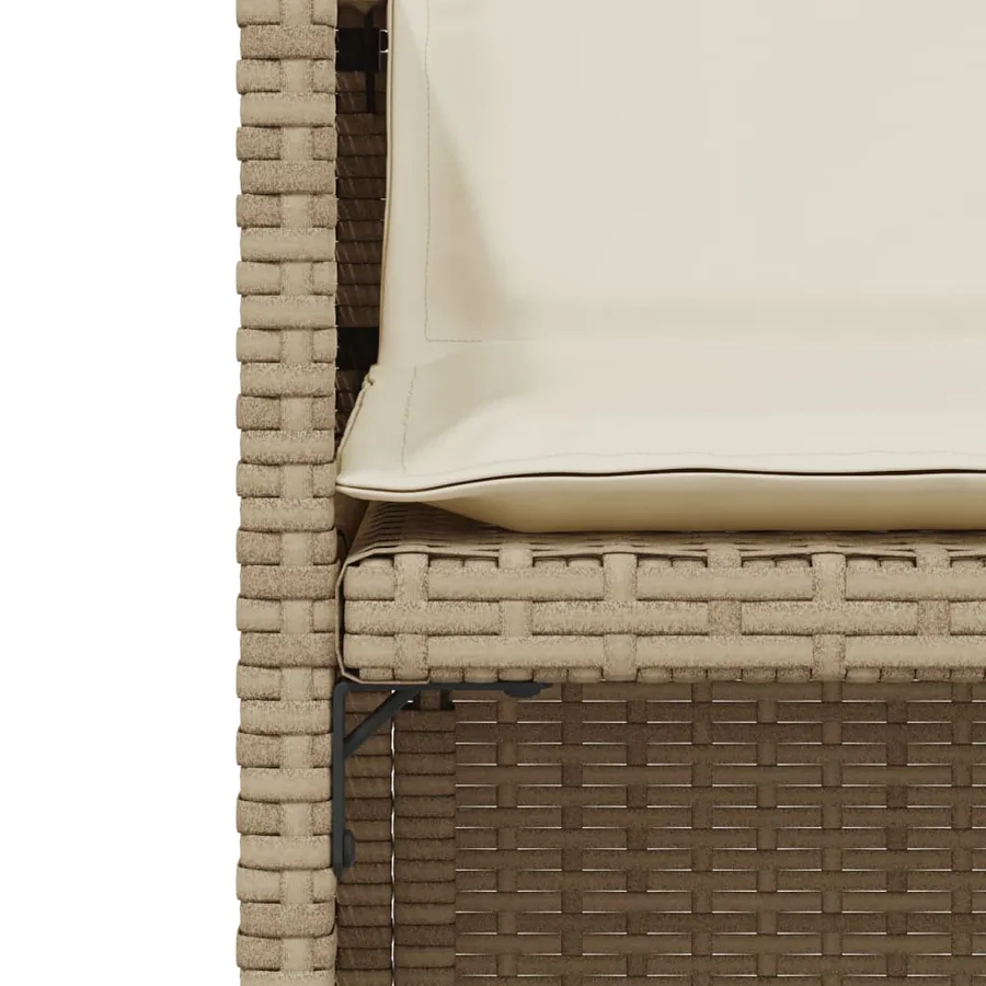 Ensemble de bistro 3 pcs avec coussins beige résine tressée - 6