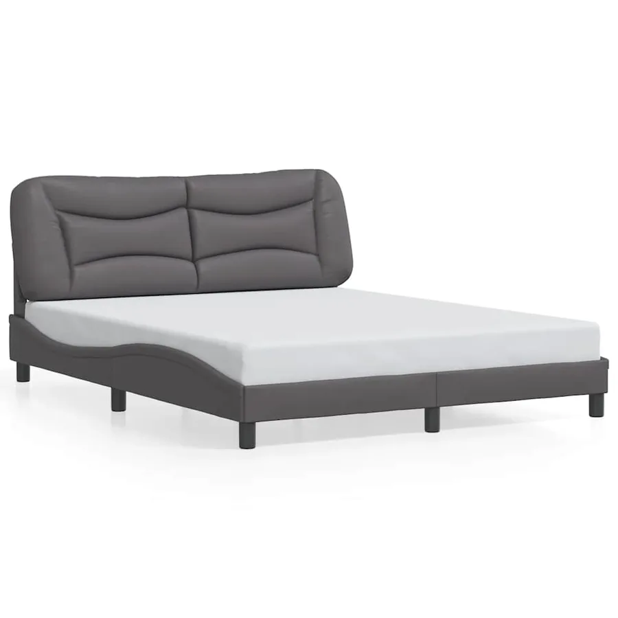 Cadre de lit sans matelas Hvar gris 160x200 cm similicuir - 2