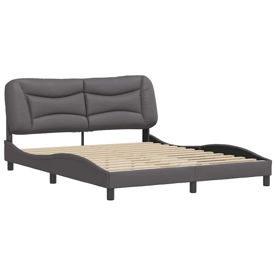 Cadre de lit sans matelas Hvar gris 160x200 cm similicuir - 3