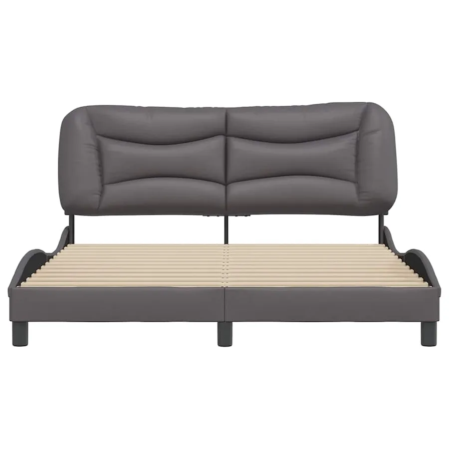Cadre de lit sans matelas Hvar gris 160x200 cm similicuir - 4