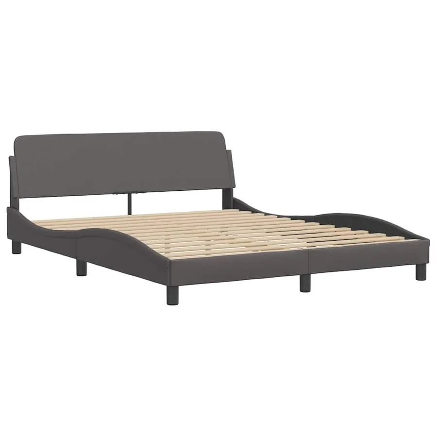 Cadre de lit sans matelas Hvar gris 160x200 cm similicuir - 5