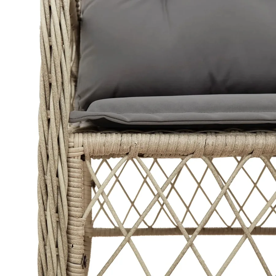 Ensemble à manger de jardin coussins 5 pcs mélange beige rotin - 5