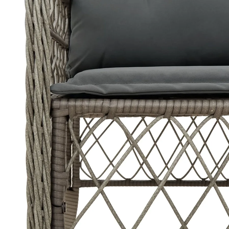 Ensemble à manger de jardin et coussins 7 pcs gris rotin - 6