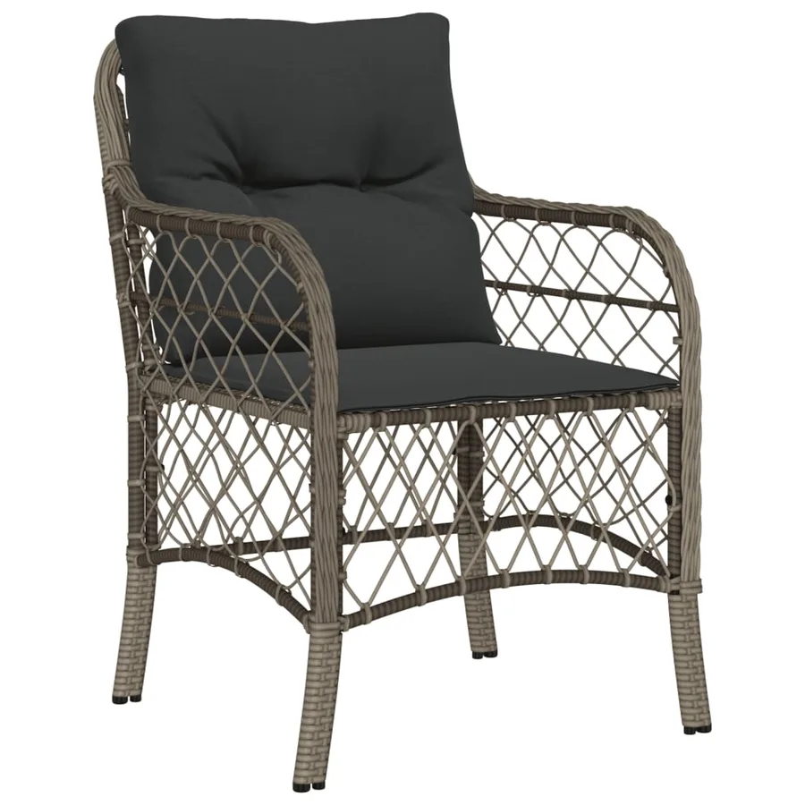 Ensemble à manger de jardin et coussins 7 pcs gris rotin - 3