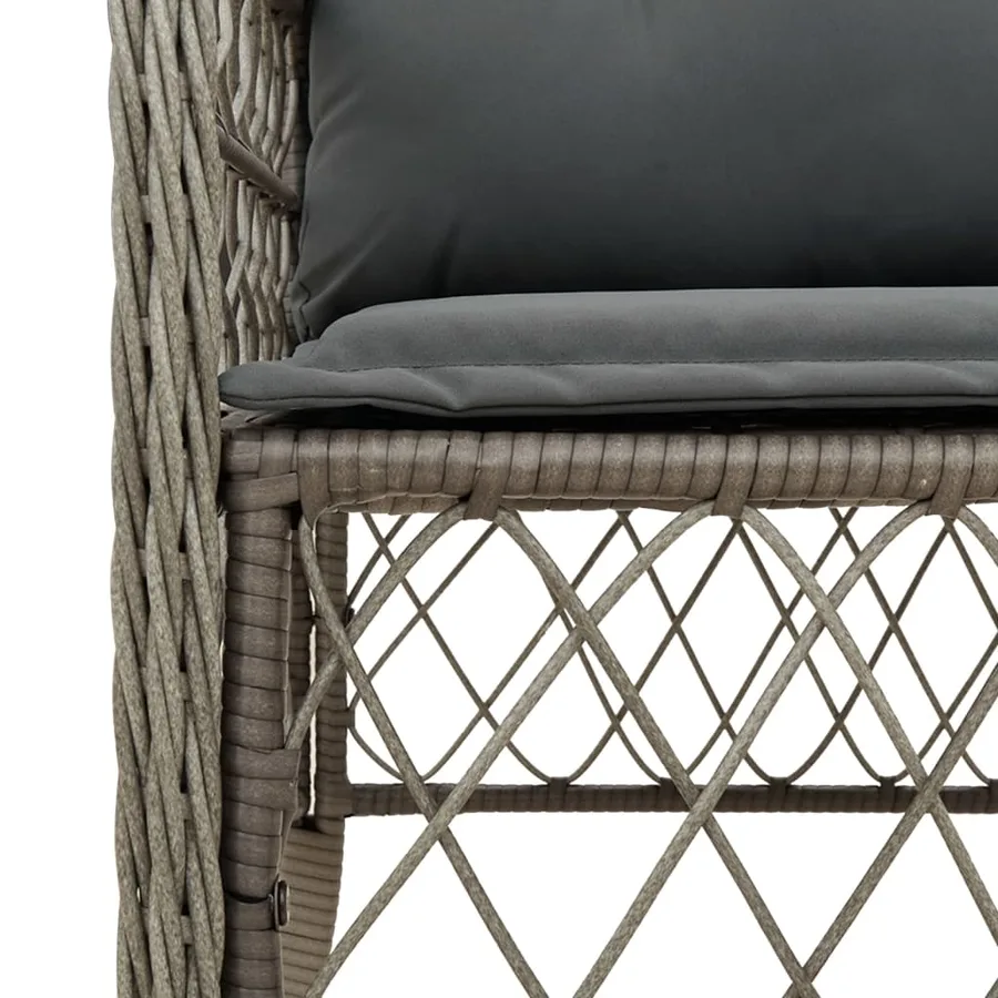 Ensemble à manger de jardin 5 pcs coussins gris résine tressée - 5