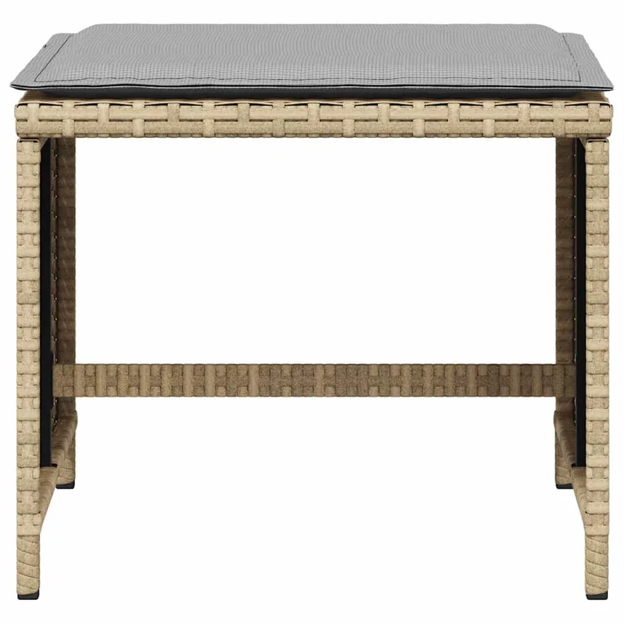 Tabourets de jardin coussins lot de 4 mélange beige 41x41x36 cm - 5