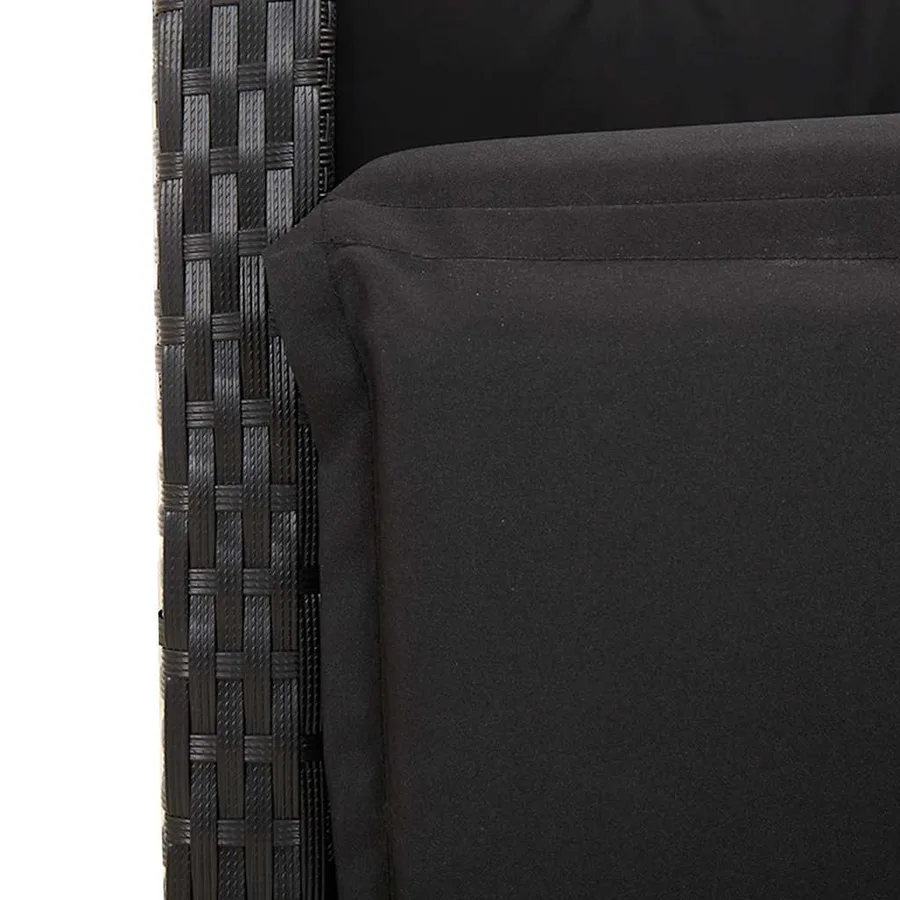 Ensemble à manger de jardin coussins 5pcs Noir Résine tressée - 11