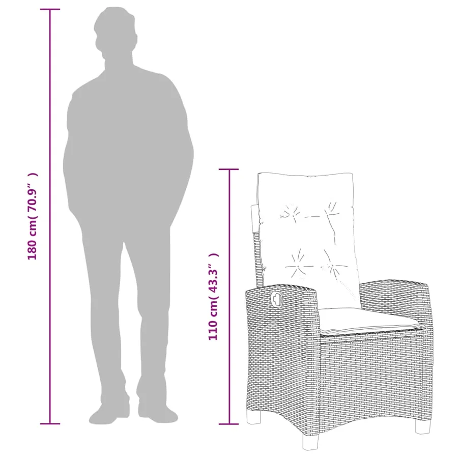 Ensemble à manger de jardin avec coussins 3 pcs Noir - 10