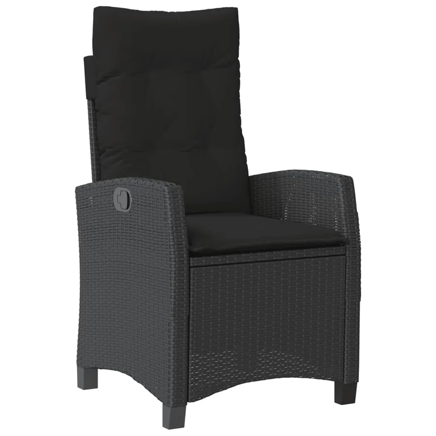 Ensemble à manger de jardin avec coussins 3 pcs Noir - 5
