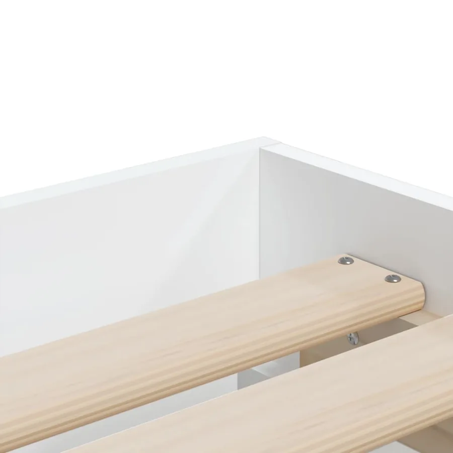 Cadre de lit avec tiroirs sans matelas blanc 90x190 cm - 9
