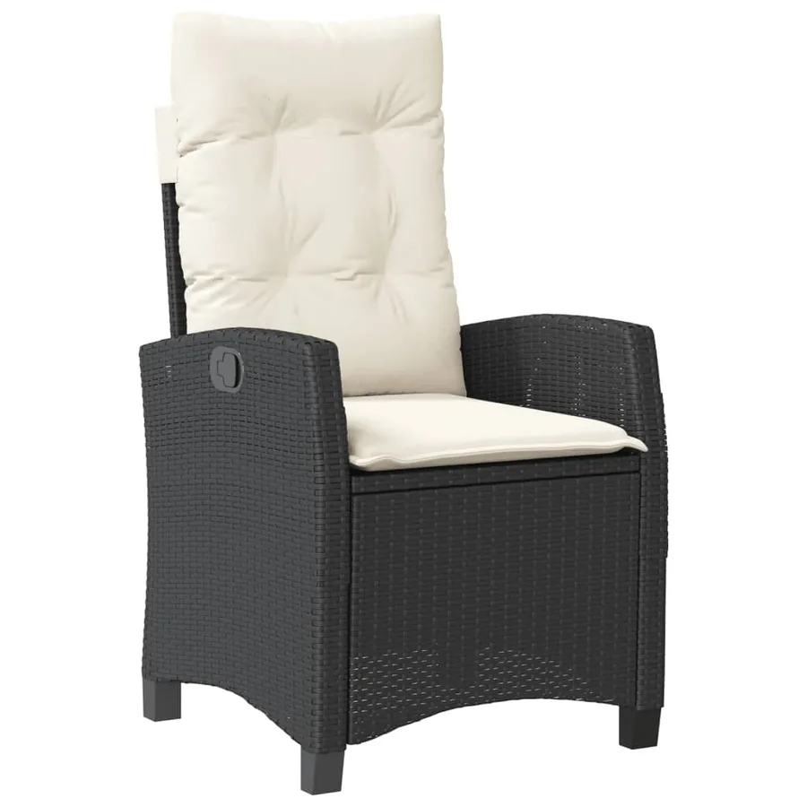 Ensemble à manger de jardin avec coussins 3 pcs Noir - 4