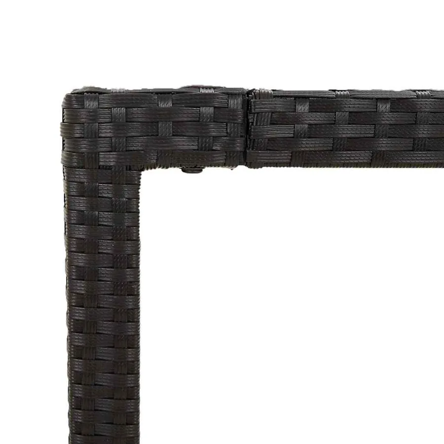 Ensemble à manger de jardin coussins 7pcs Noir Résine tressée - 8