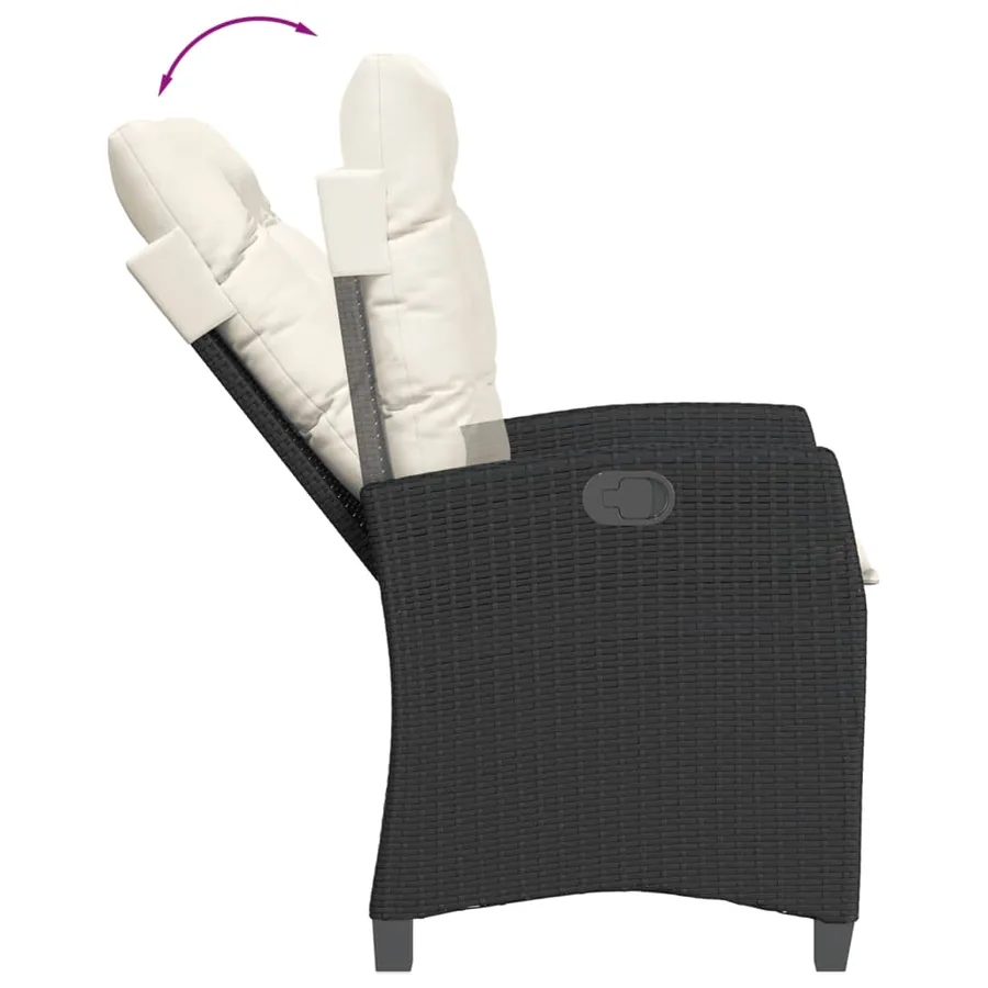Ensemble à manger de jardin coussins 7pcs Noir Résine tressée - 6