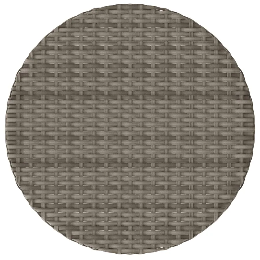 Ensemble de bistro 3 pcs avec coussins gris résine tressée - 10