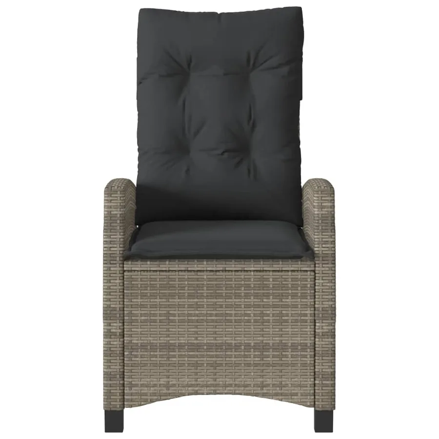 Ensemble de bistro 3 pcs avec coussins gris résine tressée - 5